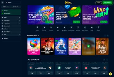 Winz.io - 메인 페이지