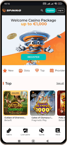 Spininio 카지노 모바일 버전